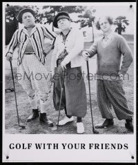 4r181 THREE STOOGES 22x26 commercial poster 1990 Moe, Larry & Curly playing golf!