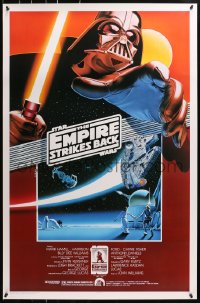 4r631 EMPIRE STRIKES BACK Kilian 1sh R1990 George Lucas sci-fi classic, cool art by Noble!