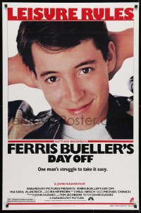 4r647 FERRIS BUELLER'S DAY OFF 1sh 1986 c/u of Matthew Broderick in John Hughes teen classic!