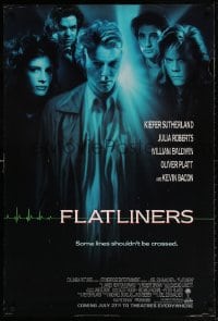 4r652 FLATLINERS int'l advance 1sh 1990 Kiefer Sutherland, Julia Roberts, Kevin Bacon, Baldwin!