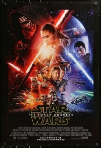 4r653 FORCE AWAKENS int'l advance DS 1sh 2015 Star Wars: Episode VII, Ford, Fisher, cool montage!