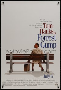 4r654 FORREST GUMP advance 1sh 1994 Tom Hanks sits on bench, Robert Zemeckis classic!