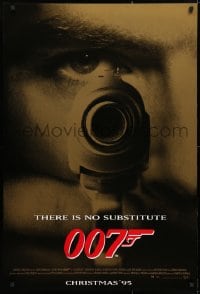 4r672 GOLDENEYE advance DS 1sh 1995 Pierce Brosnan as James Bond 007, cool gun & eye close up!