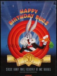 4r684 HAPPY BIRTHDAY, BUGS: 50 LOONEY YEARS DS 1sh 1990 classic Mel Blanc cartoon!