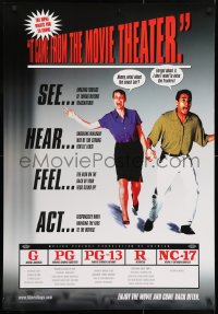 4r721 IT CAME FROM THE MOVIE THEATER 27x39 1sh 2000 MPAA rating guide, includes NC-17!