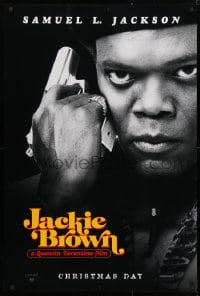 4r723 JACKIE BROWN teaser 1sh 1997 Quentin Tarantino, cool image of Samuel L. Jackson with gun!