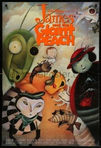 4r725 JAMES & THE GIANT PEACH DS 1sh 1996 Walt Disney stop-motion fantasy cartoon, cool artwork!