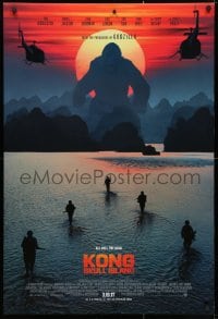 4r737 KONG: SKULL ISLAND int'l advance DS 1sh 2017 Jackson, Hiddleston, huge ape and soldiers!