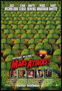 4r766 MARS ATTACKS! int'l advance 1sh 1996 directed by Tim Burton, great image of brainy aliens!