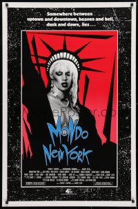 4r781 MONDO NEW YORK 1sh 1988 Harvey Keith, image of punk Statue of Liberty on red background!