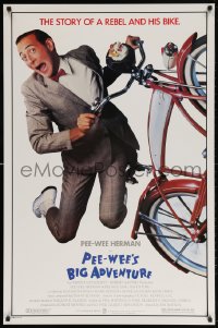 4r816 PEE-WEE'S BIG ADVENTURE 1sh 1985 Tim Burton, best image of Paul Reubens & his beloved bike!