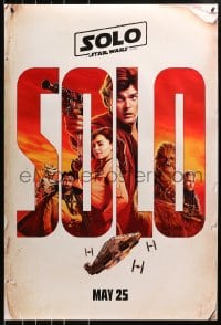 4r896 SOLO teaser DS 1sh 2018 A Star Wars Story, Ehrenreich, Clarke, Harrelson, art of top cast!