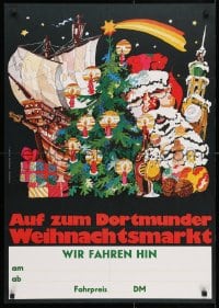 4r243 AUF ZUM DORTMUNDER WEIHNACHTSMARKT 23x33 German special poster 1980s holiday decorations!