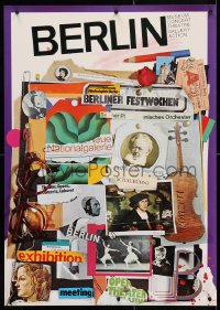 4r247 BERLIN 23x33 German special poster 1981 sights and sounds of the city, cool busy design!