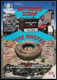 4r252 BOTSWANA'S STRATEGY FOR BATTERIES SCRAP 17x23 Botswanan special poster 1990s tyre wastes!