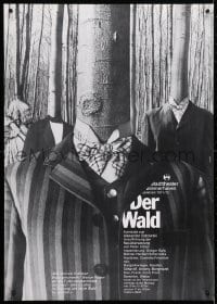 4r202 DER WALD 23x33 German stage poster 1971 wild image of trees with clothes by Grindler!