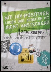 4r272 DEUTSCHE AIDS-HILFE 17x23 German special poster 2000s HIV/AIDS, Zeig Respekt!