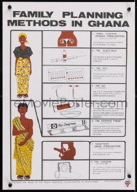 4r292 FAMILY PLANNING METHODS IN GHANA 15x21 Ghanaian special poster 1990s types of birth control!