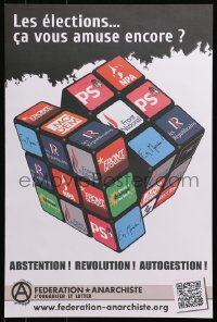 4r297 FEDERATION ANARCHISTE Rubix cube style 16x24 French special poster 2010s cool art!