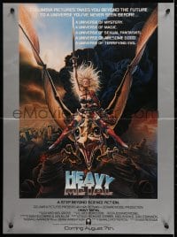 4r318 HEAVY METAL advance 18x25 special poster 1981 classic musical animation, Chris Achilleos fantasy art