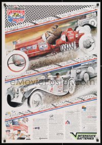 4r329 INTERSTATE BATTERIES GREAT AMERICAN RACE vertical 24x34 special poster 1991 art of racers!