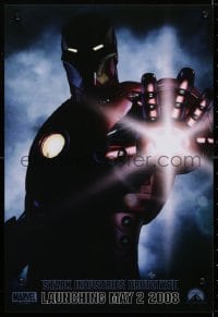4r065 IRON MAN teaser mini poster 2008 Robert Downey Jr. is Iron Man, cool image of suit!