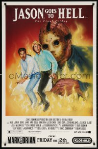 4r331 JASON GOES TO HELL 26x40 special poster 1993 Friday the 13th, great different wacky artwork!