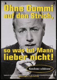 4r348 KONDOME SCHUTZEN 17x23 German special poster 1990s HIV/AIDS, yellow title design!