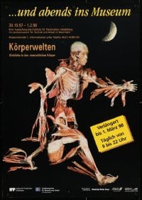 4r102 KORPERWELTEN 23x33 German museum/art exhibition 1997 plastinated body over black background!