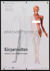 4r103 KORPERWELTEN 23x33 German museum/art exhibition 1997 plastinated body over gray background!