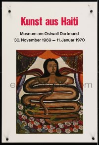 4r104 KUNST AUS HAITI 16x23 German museum/art exhibition 1969 Damballah La Flambeau by Hyppolite!