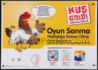 4r351 KUS GRIBI 20x28 Turkish special poster 2000s Dr. Rooster says avoid handling birds!