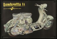 4r124 LAMBRETTA 27x39 Italian advertising poster 1959 Lojacono art of translucent scooter!