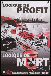 4r363 LOGIQUE DE PROFIT 16x24 French special poster 2007 Anarchist Federation, disposal of toxic waste!