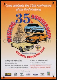 4r388 MUSTANG 35TH ANNIVERSARY 17x24 Australian special poster 1999 Ford throughout the years!