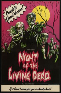 4r393 NIGHT OF THE LIVING DEAD 11x17 special poster R1978 George Romero zombie classic, they lust for human flesh!