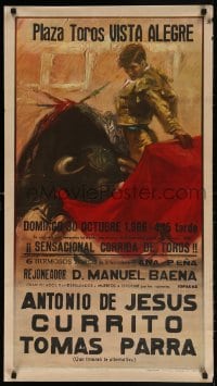 4r403 PLAZA TOROS VISTA ALEGRE 21x38 Spanish special poster 1966 art by Vicenc Badalona Ballestar!