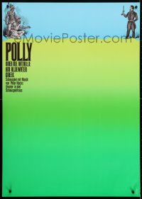 4r214 POLLY 24x33 German stage poster 1970s art of a duel over huge open field by Holger Matthies!