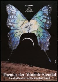 4r217 ROMEO UND JULIA 23x33 German stage poster 1980s art of a butterfly and the moon!
