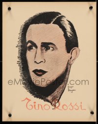 4r450 TINO ROSSI 12x16 special poster 1930s cool close-up art of the French star by Roger Hayem!