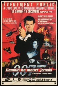 4r452 TOMORROW NEVER DIES advance 16x24 French special poster 1997 different image of Brosnan as James Bond!