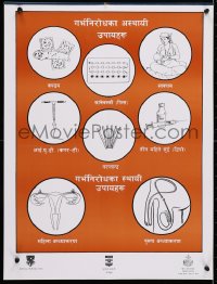 4r469 USAID 18x24 Nepali special poster 1990s artwork of various forms of birth control!