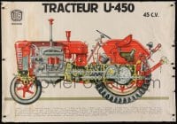 4r470 UZINA TRACTORUL BRASOV 27x39 Romanian special poster 1950s cool art of 1950s tractor!