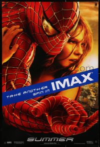4r906 SPIDER-MAN 2 IMAX teaser DS 1sh 2004 close-up image of Tobey Maguire & Kirsten Dunst!