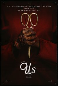 4r969 US teaser DS 1sh 2019 directed by Jordan Peele, creepy gloved hands holding scissors!