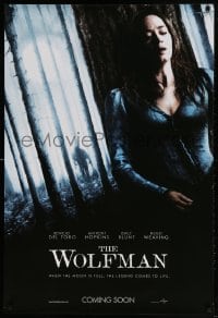 4r984 WOLFMAN teaser DS 1sh 2010 werewolf horror, pretty Emily Blunt on the run!