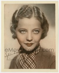 4s068 SYLVIA SIDNEY color 8x10 still 1930s head & shoulders portrait of the beautiful dramatic star!