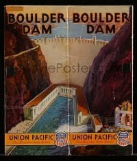 4s037 HOOVER DAM 4x9 travel brochure 1938 Union Pacific, The Boulder Dam Route!