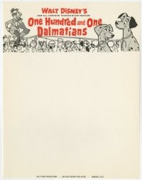 4s300 ONE HUNDRED & ONE DALMATIANS 9x11 letterhead 1961 classic Walt Disney canine family cartoon!