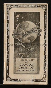 4s002 PARAMOUNT 1922 3x6 exhibitor booklet 1922 The Story of 200,000 Miles of Entertainment, rare!